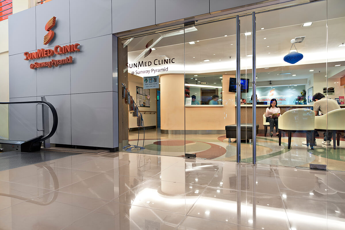sunmed clinic located at Sunway Pyramid, CP 2 (Orange Zone)