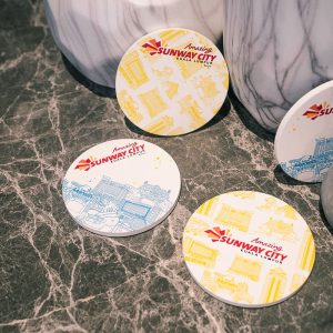 Take your drinks on a coast-to-coast adventure with these trendy ceramic coasters!