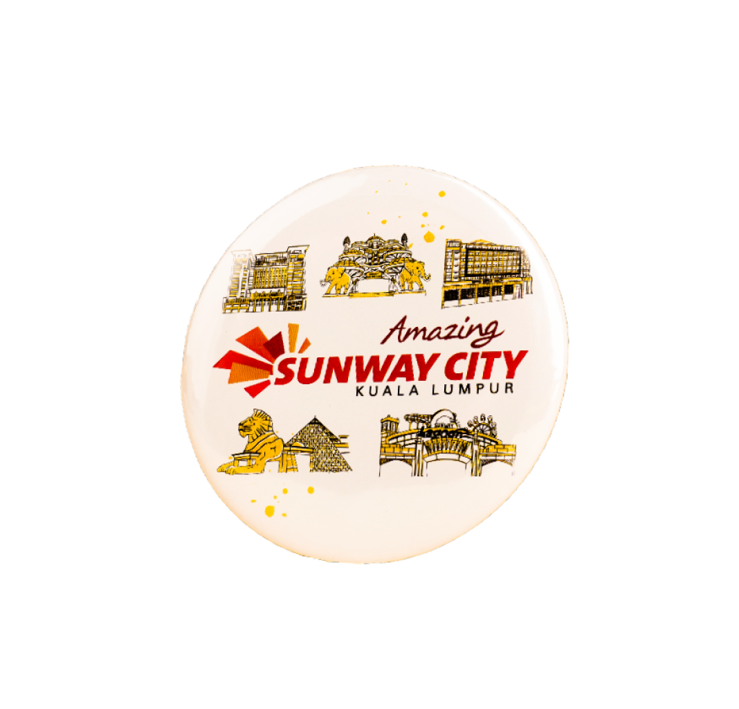 Need that little something to spice up your bag? That little something could be Sunway’s button badge! With 6 designs that feature the staples of Sunway City Kuala Lumpur to choose from, get yours now!